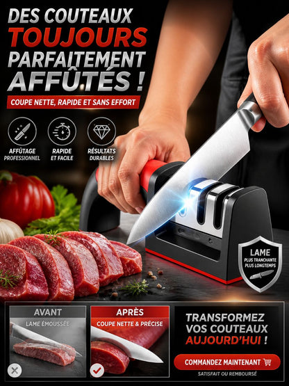 Aiguiseur de Couteaux Professionnel – Lames Ultra Tranchantes en Quelques Secondes